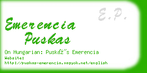 emerencia puskas business card